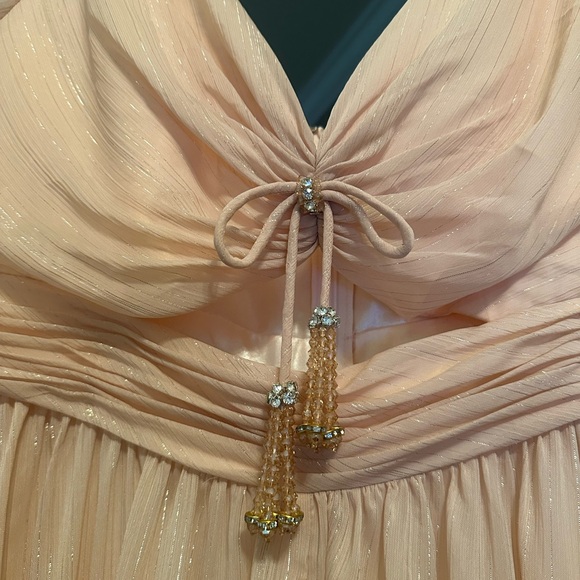 Max Duggal Metallic Ruched Cutout A Line Maxi Dress - Picture 8 of 9